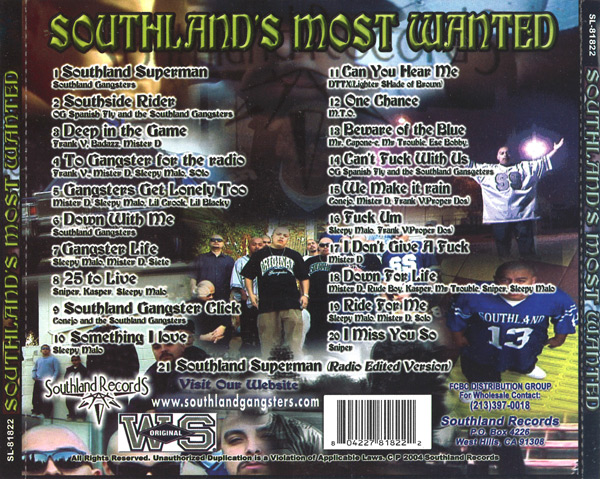 Southland's Most Wanted... The Soundtrack Chicano Rap Southland's Most Wanted... The Soundtrack Chicano Rap